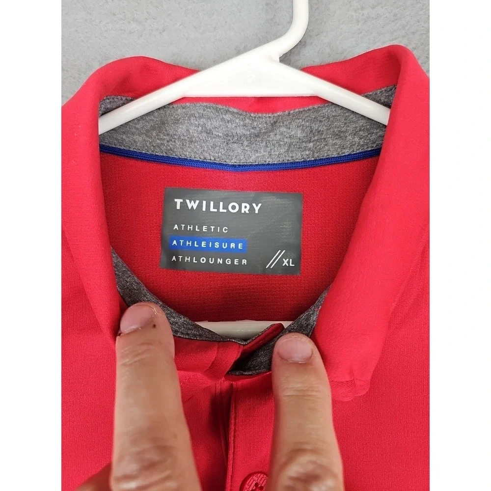 NEW Twillory Polo Shirt Men's XL Red Polyester Athleisure Short Sleeve NWT